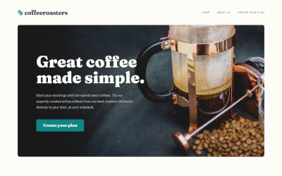 screenshot of coffee roasters subscription site