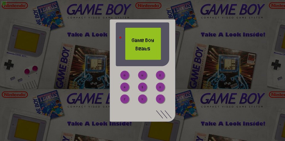 screenshot of game boy inspired drum machine