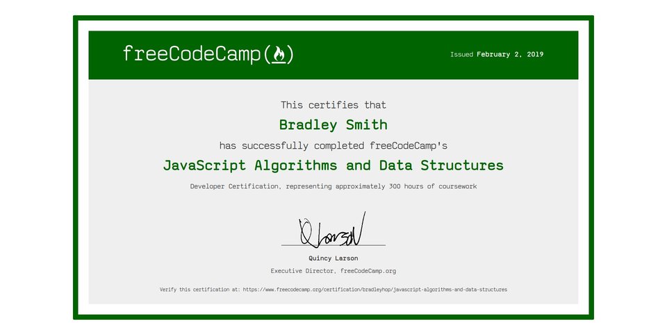 javascript algorithm certification